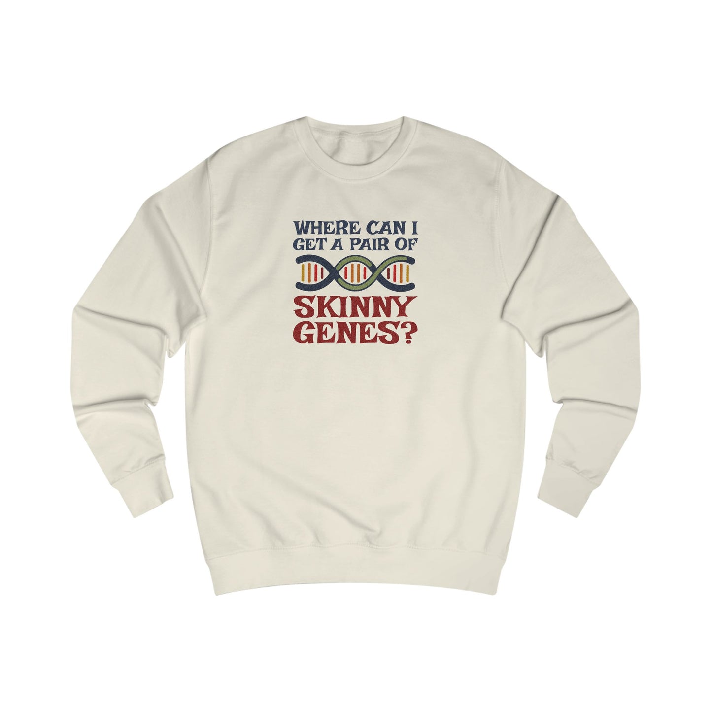 Pair of Skinny Genes (Colorful) — Retro Graphic Sweatshirt (Light)
