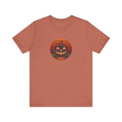 Retro Jack: Bold Grin — Halloween Sunset Tee (Light)
