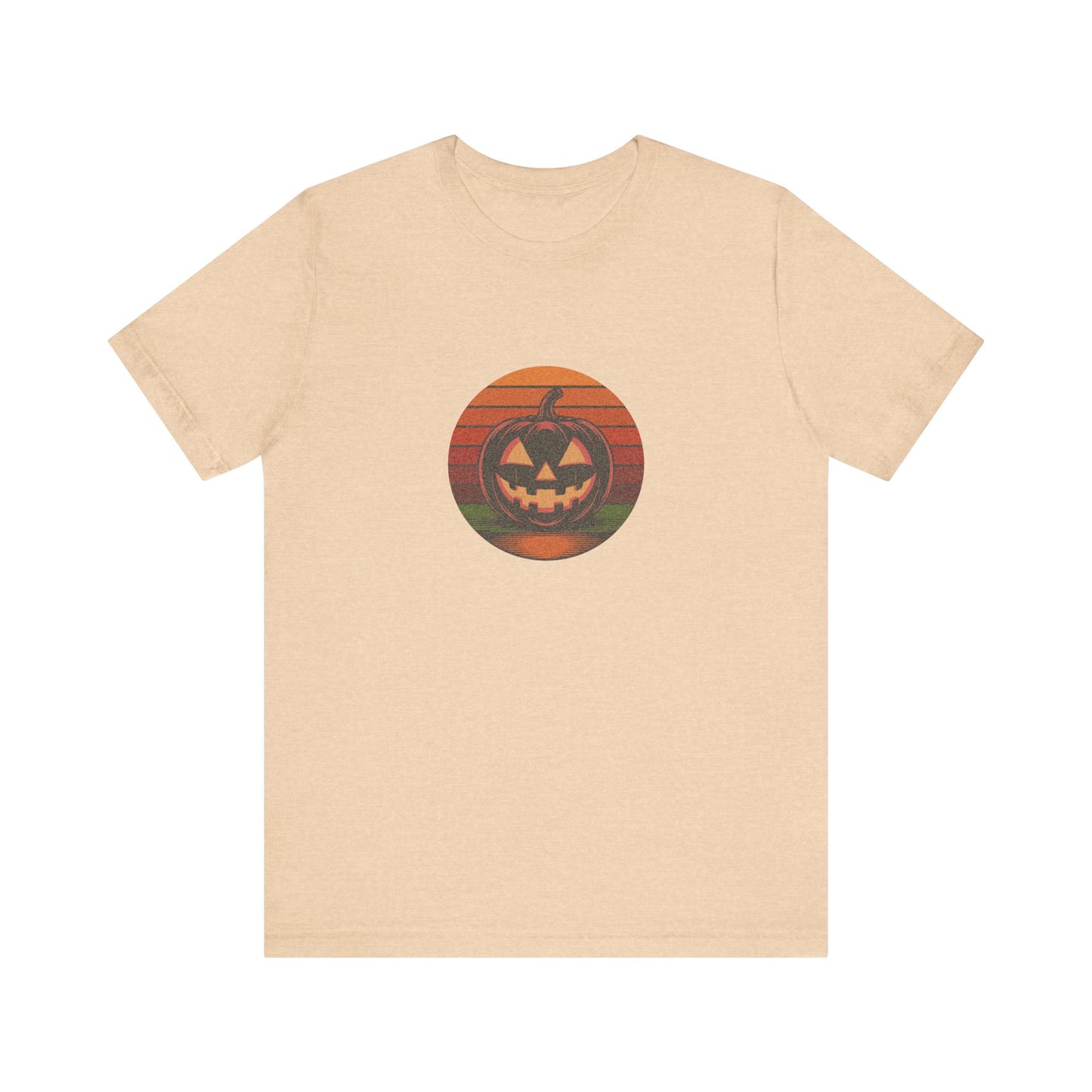 Retro Jack: Bold Grin — Halloween Sunset Tee (Light)