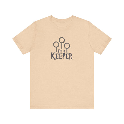 I’m a Keeper — Harry Potter Quidditch Retro Tee (Light)