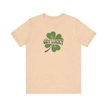 I’m Up All Night to Get Lucky — St. Patrick's Retro Tee (Light)