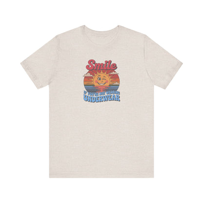 Smile If You’re Not Wearing Underwear — Retro Tee (Light)