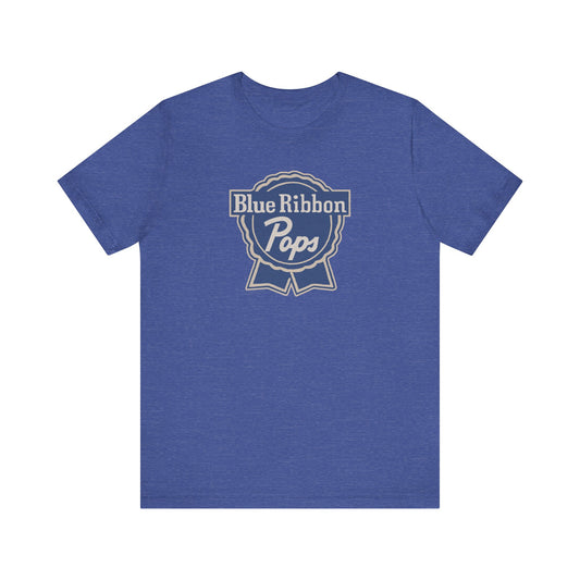 Blue Ribbon Pops Shirt — Funny Dad Gift, Retro Beer Dad Tee