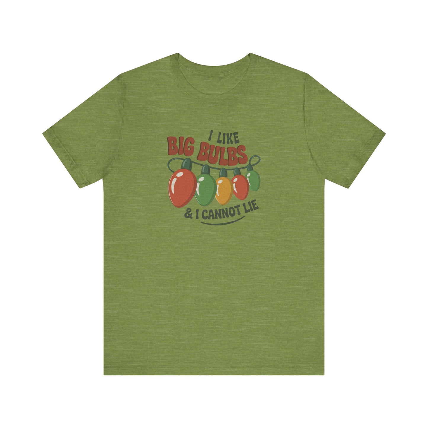 I Like Big Bulbs and I Cannot Lie — Christmas Lights Retro Tee (Light)