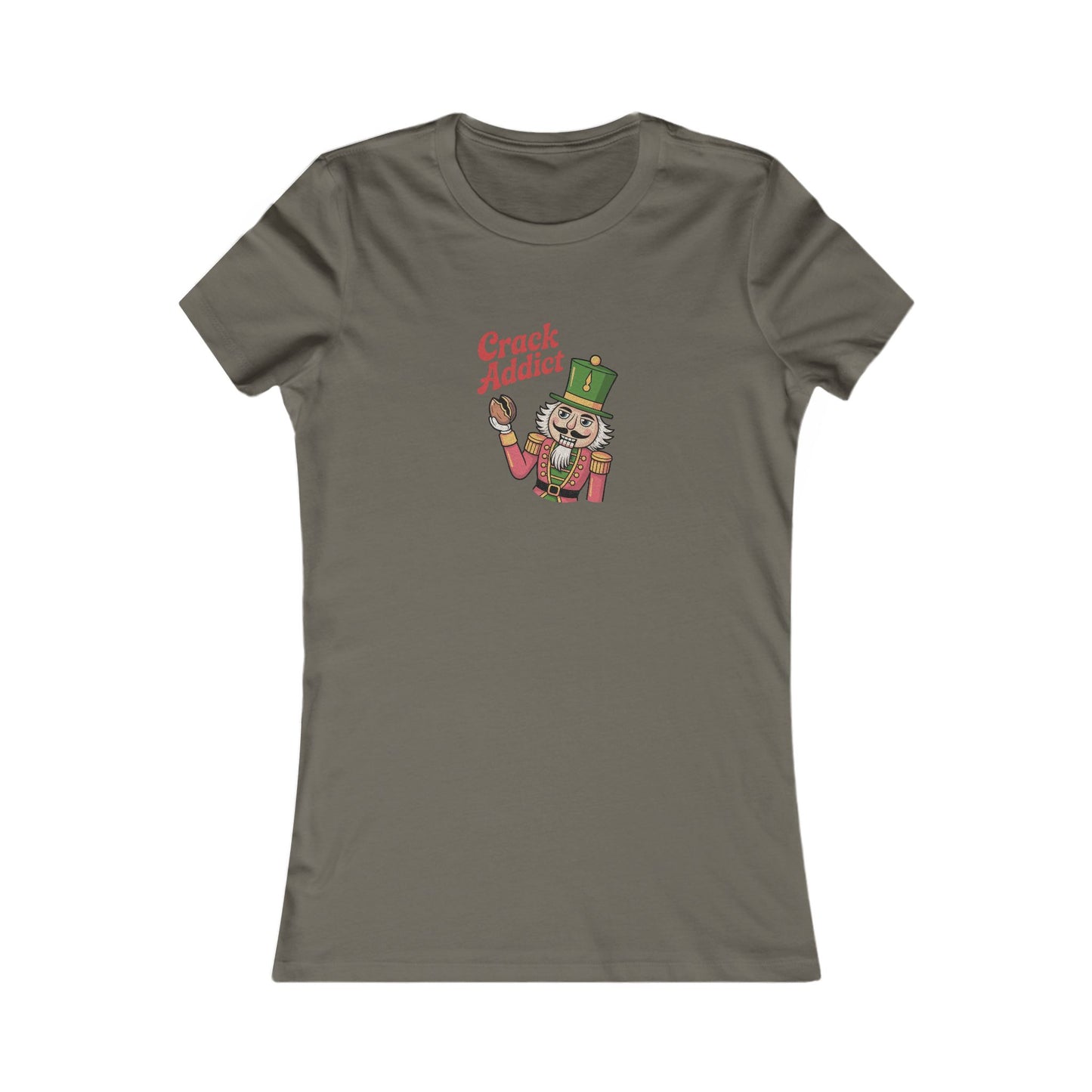 Crack Addict Nutcracker — Vintage Christmas Women's Tee (Dark)