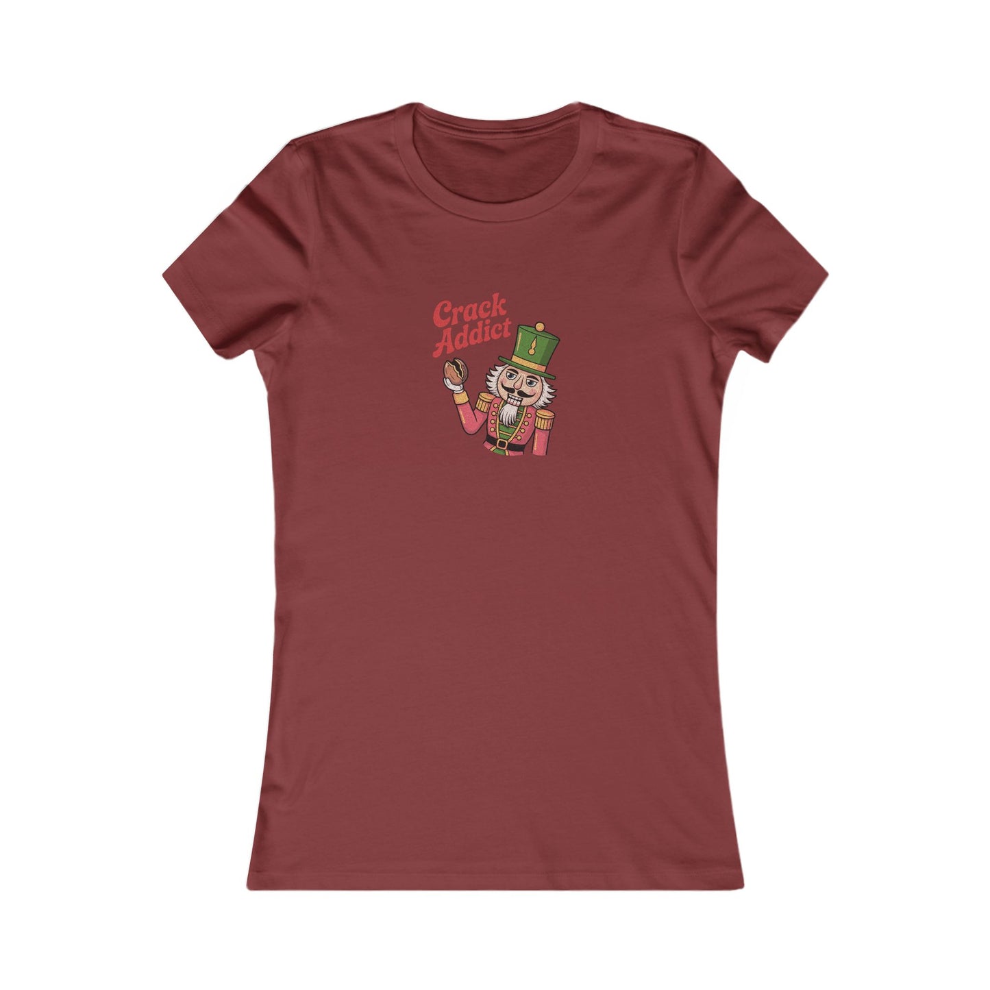 Crack Addict Nutcracker — Vintage Christmas Women's Tee (Dark)