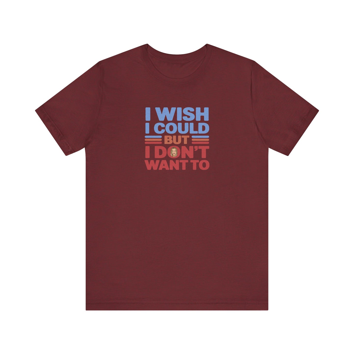 I Wish I Could, But I Don't Want To — Phoebe Buffay Retro Tee (Dark)