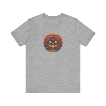 Retro Jack: Bold Grin — Halloween Sunset Tee (Light)