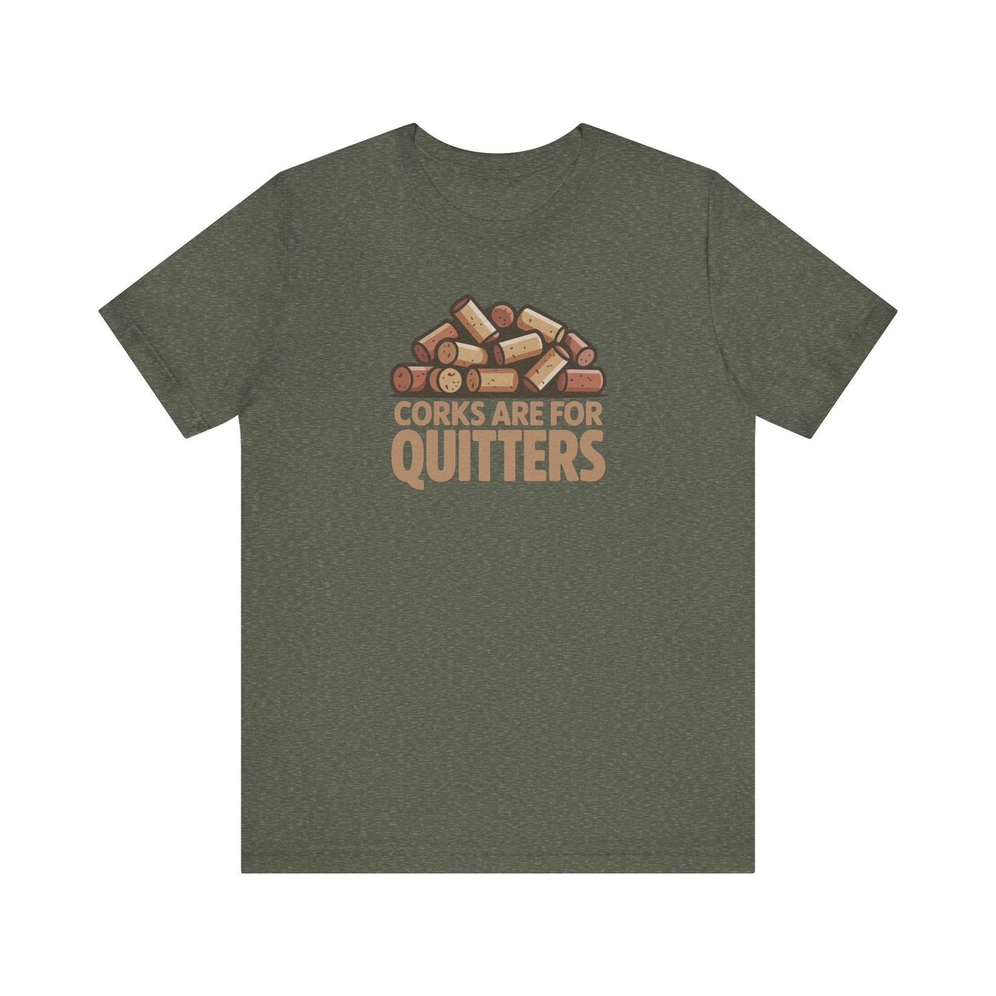Corks Are For Quitters – Wine Lover Retro Tee (Dark)