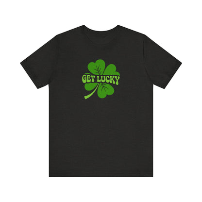 I’m Up All Night to Get Lucky — St. Patrick's Retro Tee (Dark)