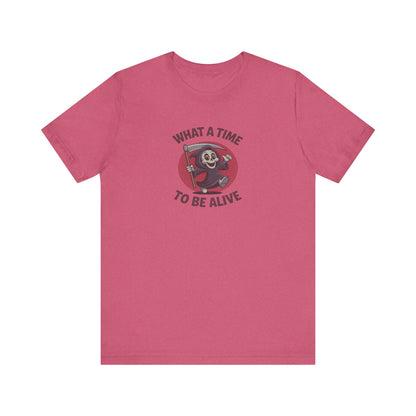 What a Time to Be Alive (Cute) — Lil Reaper Retro Tee (Light)