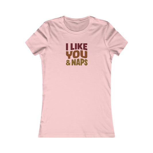 I Like You & Naps (Warm Gradient) — Retro Loungewear Women's Tee (Light)