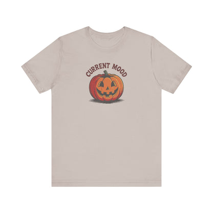 Current Mood (Classic Pumpkin) — Retro Halloween Tee (Light)
