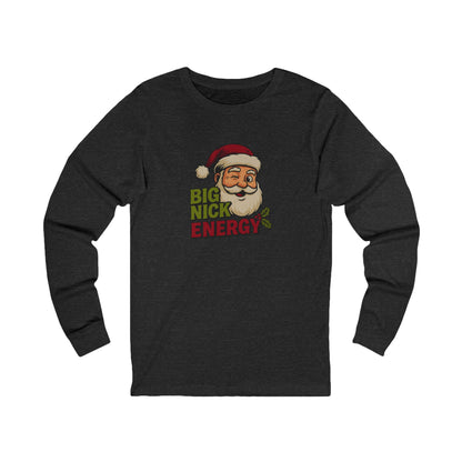 Big Nick Energy — Retro Santa Christmas Long Sleeve (Dark)