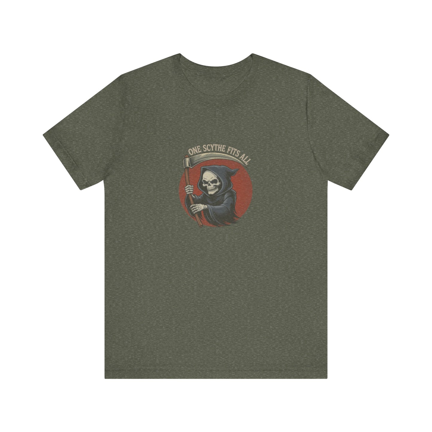 One Scythe Fits All — Grim Reaper Retro Tee (Dark)
