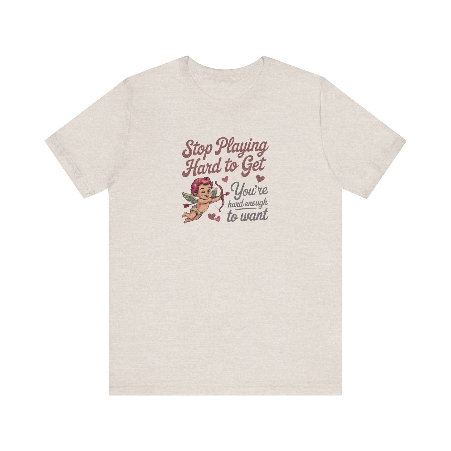 Stop Playing Hard to Get — Retro Cupid Tee (Light)