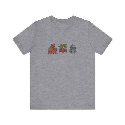 Bears, Beets, Battlestar (Icons) — Retro Tee (Light)