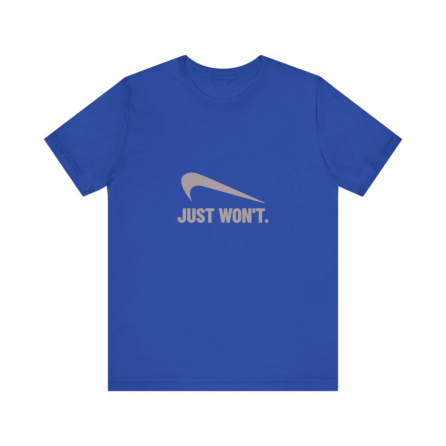 Just Won’t Athletic Parody — Retro Workout Tee (Dark)