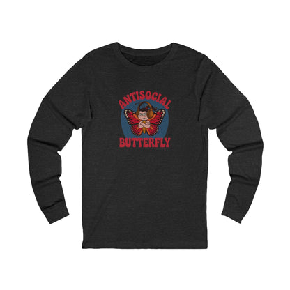 Antisocial Butterfly (Female) — Retro Workout Long Sleeve (Dark)