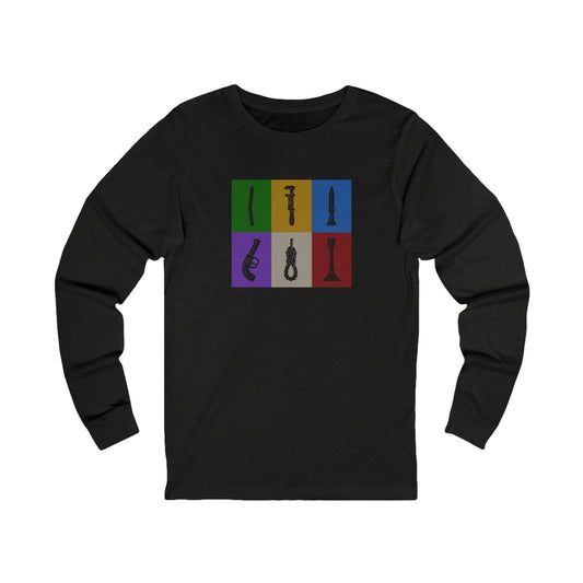 Six Ways Into the Evidence Locker — Clue Retro Long Sleeve (Dark)