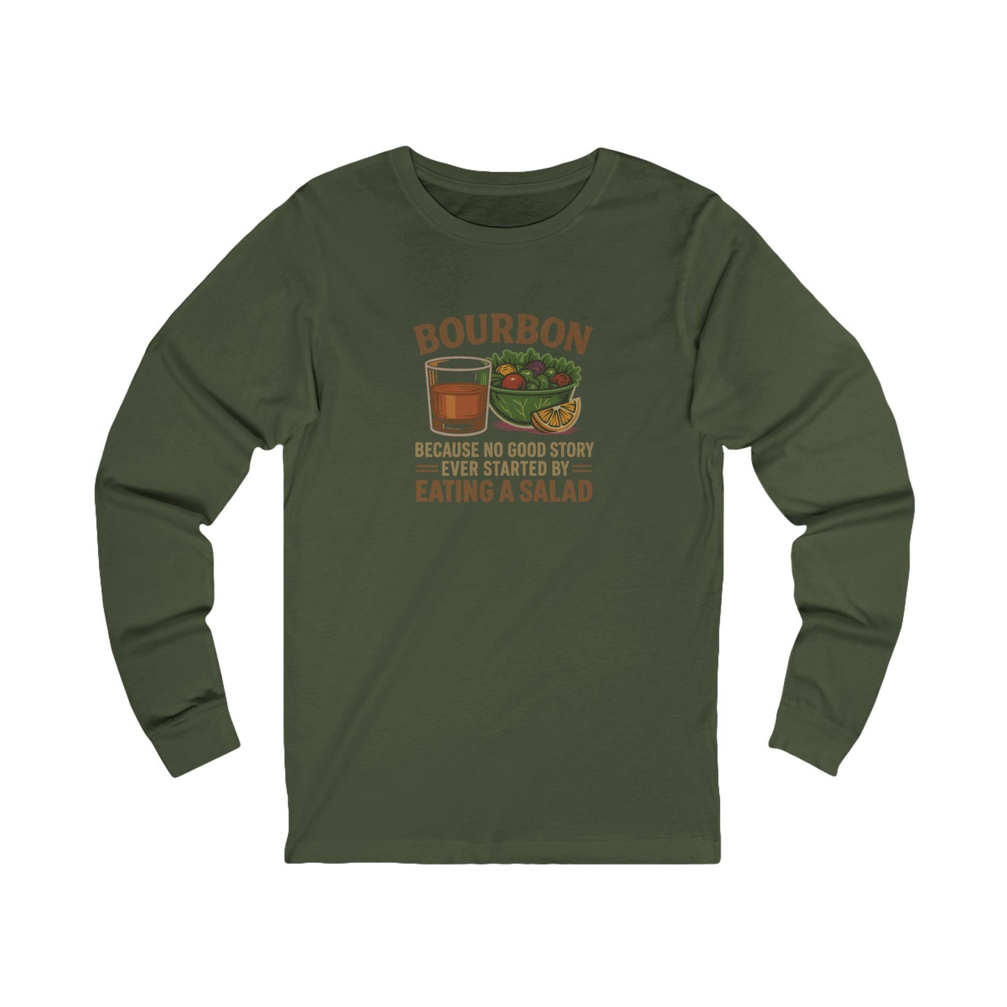 Bourbon > Eating a Salad — Retro Long Sleeve (Dark)