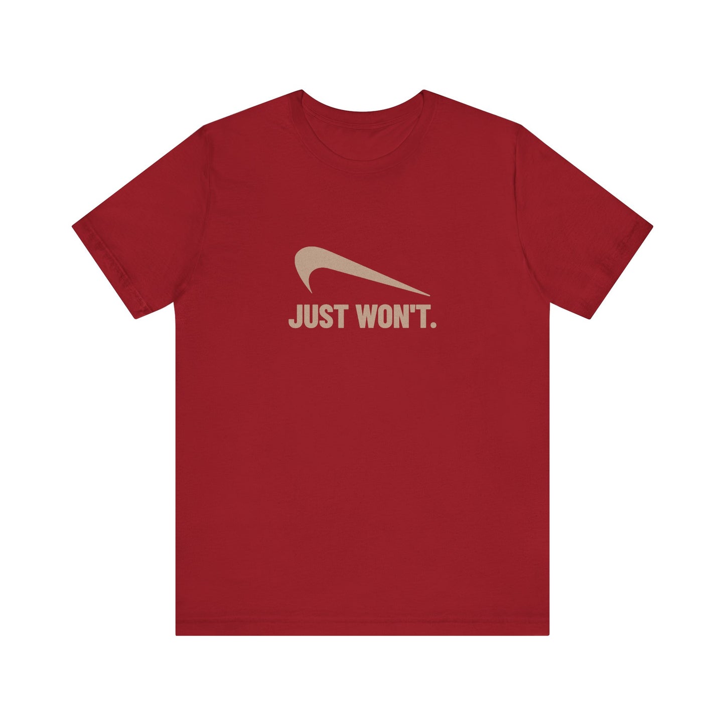 Just Won’t Athletic Parody — Retro Workout Tee (Dark)