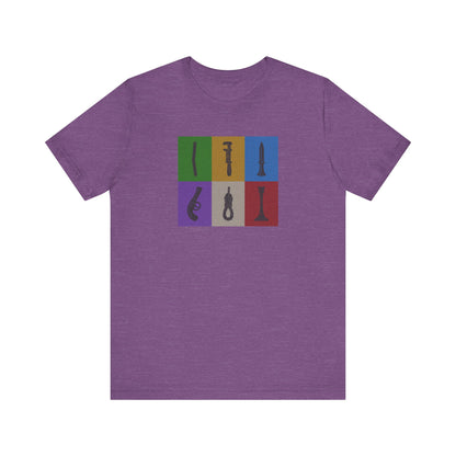 Six Ways Into the Evidence Locker — Clue Retro Tee (Light)