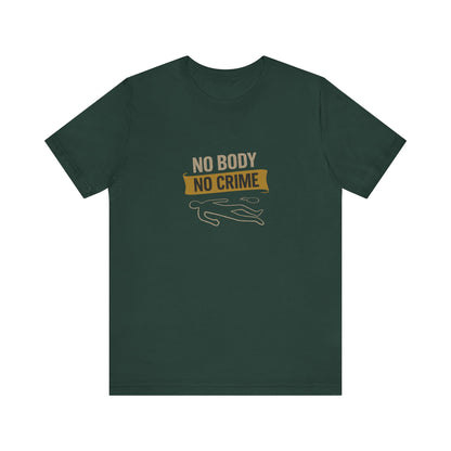 No Body, No Crime — Psych Crime Scene Retro Tee (Dark)