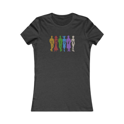 The Usual Suspects, Properly Armed — Clue Retro Women's Tee (Dark)