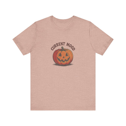 Current Mood (Classic Pumpkin) — Retro Halloween Tee (Light)