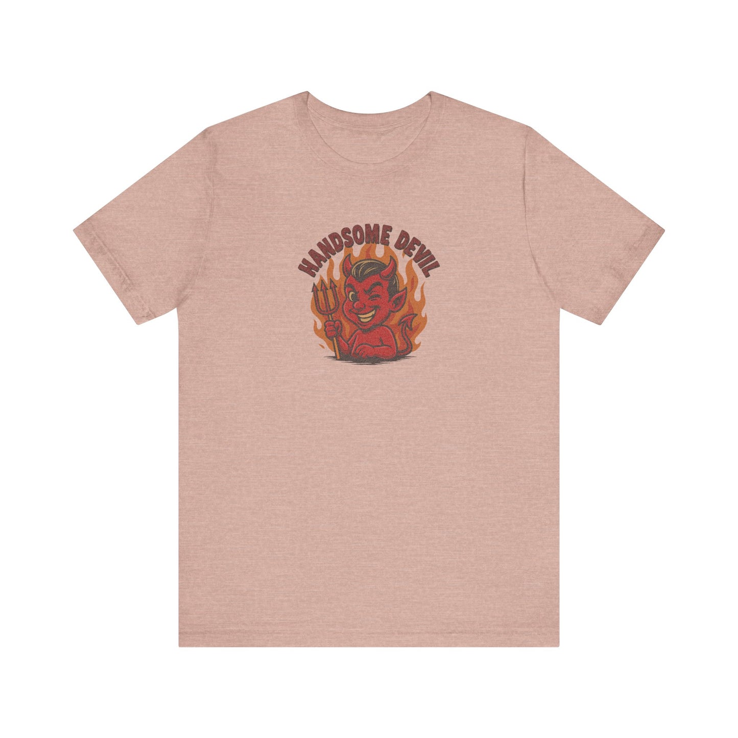 Handsome Devil — Fiery Retro Halloween Tee (Light)