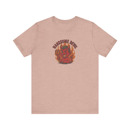 Handsome Devil — Fiery Retro Halloween Tee (Light)