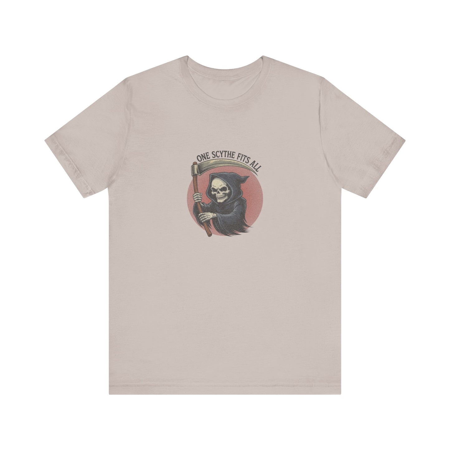 One Scythe Fits All — Grim Reaper Retro Tee (Light)