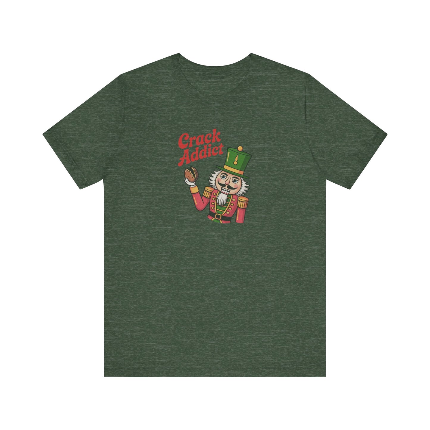 Crack Addict Nutcracker — Vintage Christmas Retro Tee (Dark)