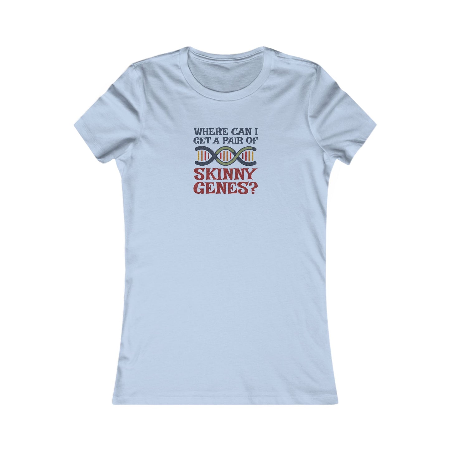 Pair of Skinny Genes (Colorful) — Retro Graphic Women's Tee (Light)