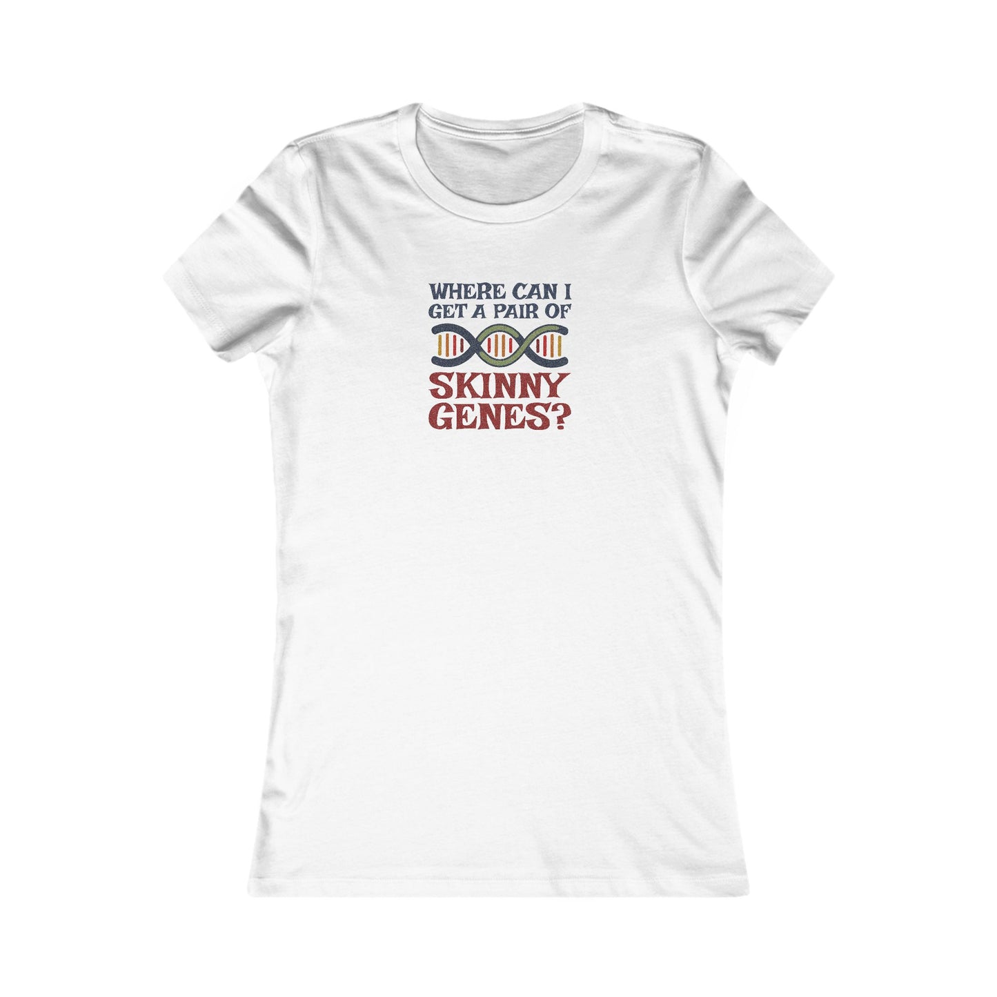 Pair of Skinny Genes (Colorful) — Retro Graphic Women's Tee (Light)