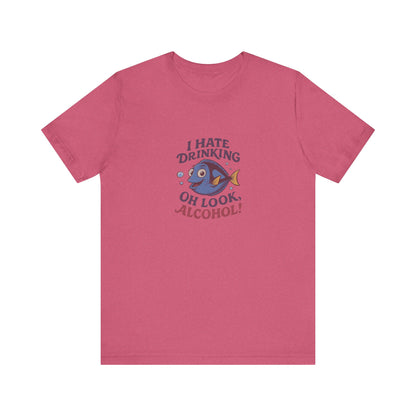 I Hate Drinking (Oh Look, Alcohol!) — Forgetful Fish Retro Tee (Light)