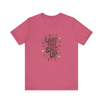 Light That Sh!t Up — Retro Christmas Lights Tee (Light)