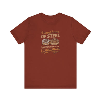 Buns of Steel (and Cinnamon) — Workout Retro Tee (Dark)