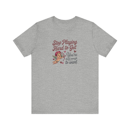 Stop Playing Hard to Get — Retro Cupid Tee (Light)