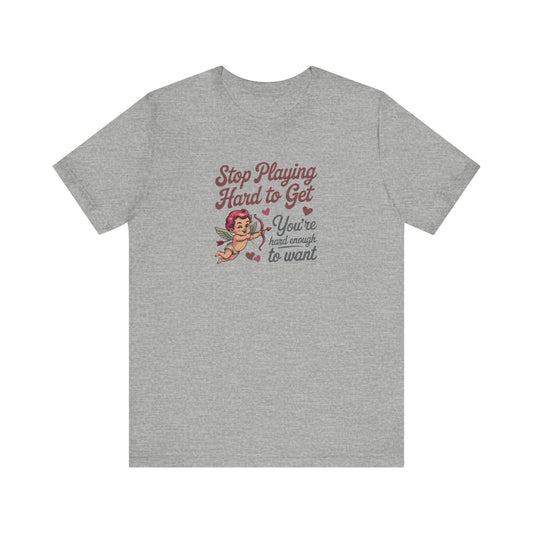 Stop Playing Hard to Get — Retro Cupid Tee (Light)
