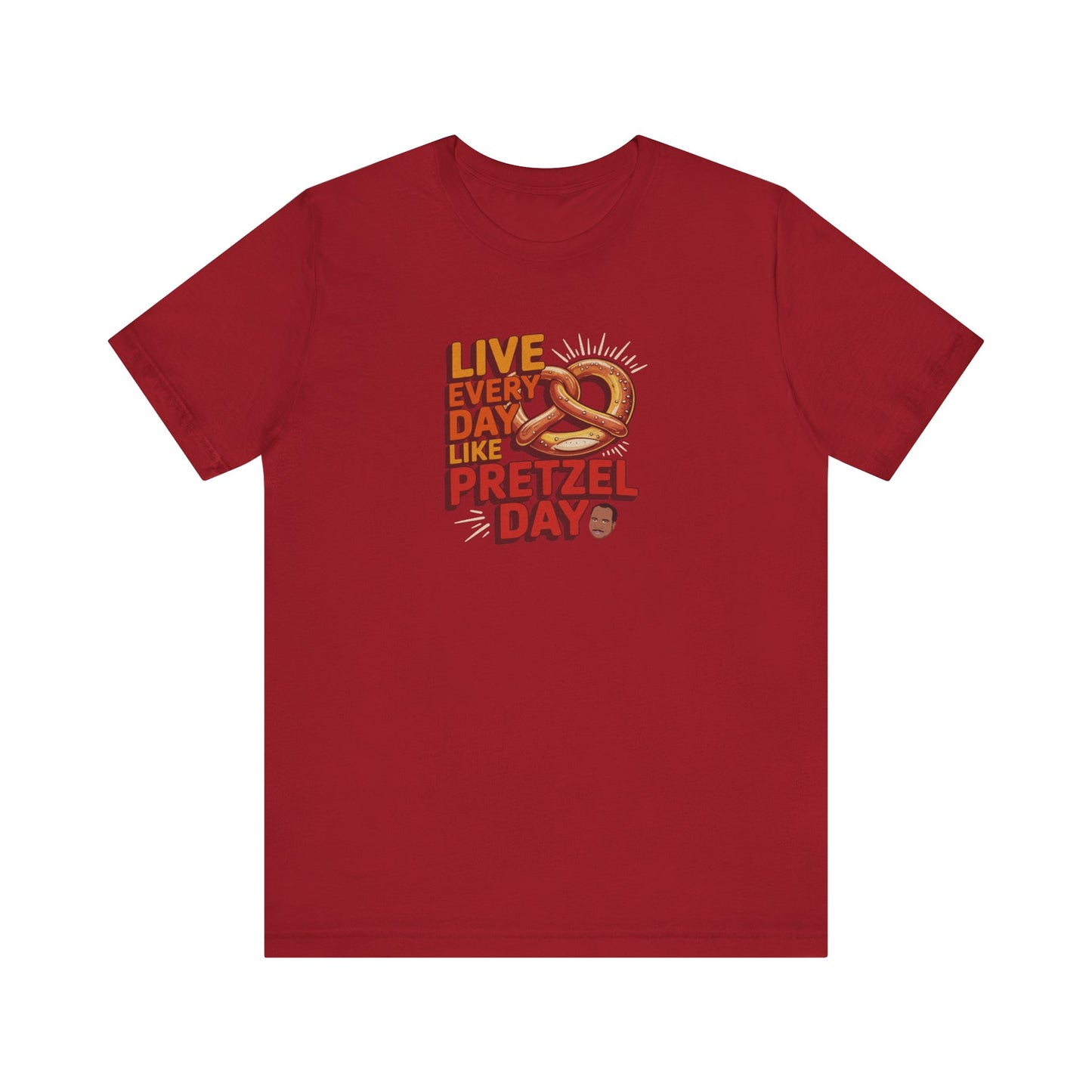 Live Every Day Like Pretzel Day — Stanley Hudson Retro Tee (Dark)