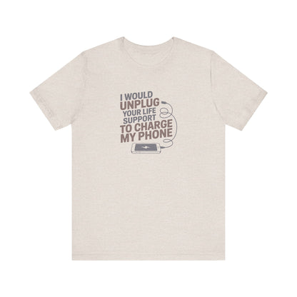 Your Life Support < Charging My Phone — Retro Tee (Light)