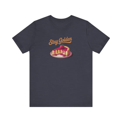 Stay Golden — Retro Cheesecake Graphic Tee (Dark)