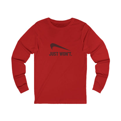 Just Won’t Athletic Parody — Retro Workout Long Sleeve (Light)