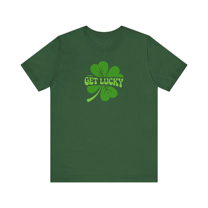 I’m Up All Night to Get Lucky — St. Patrick's Retro Tee (Dark)