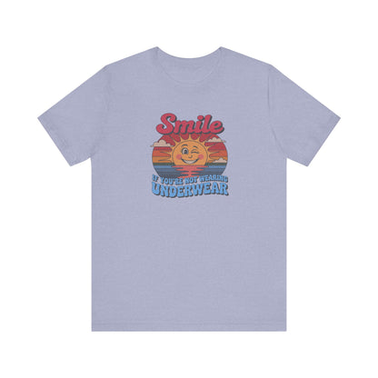 Smile If You’re Not Wearing Underwear — Retro Tee (Light)