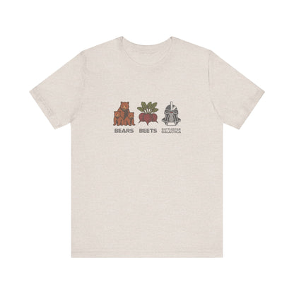 Bears, Beets, Battlestar (Captions) — Retro Tee (Light)