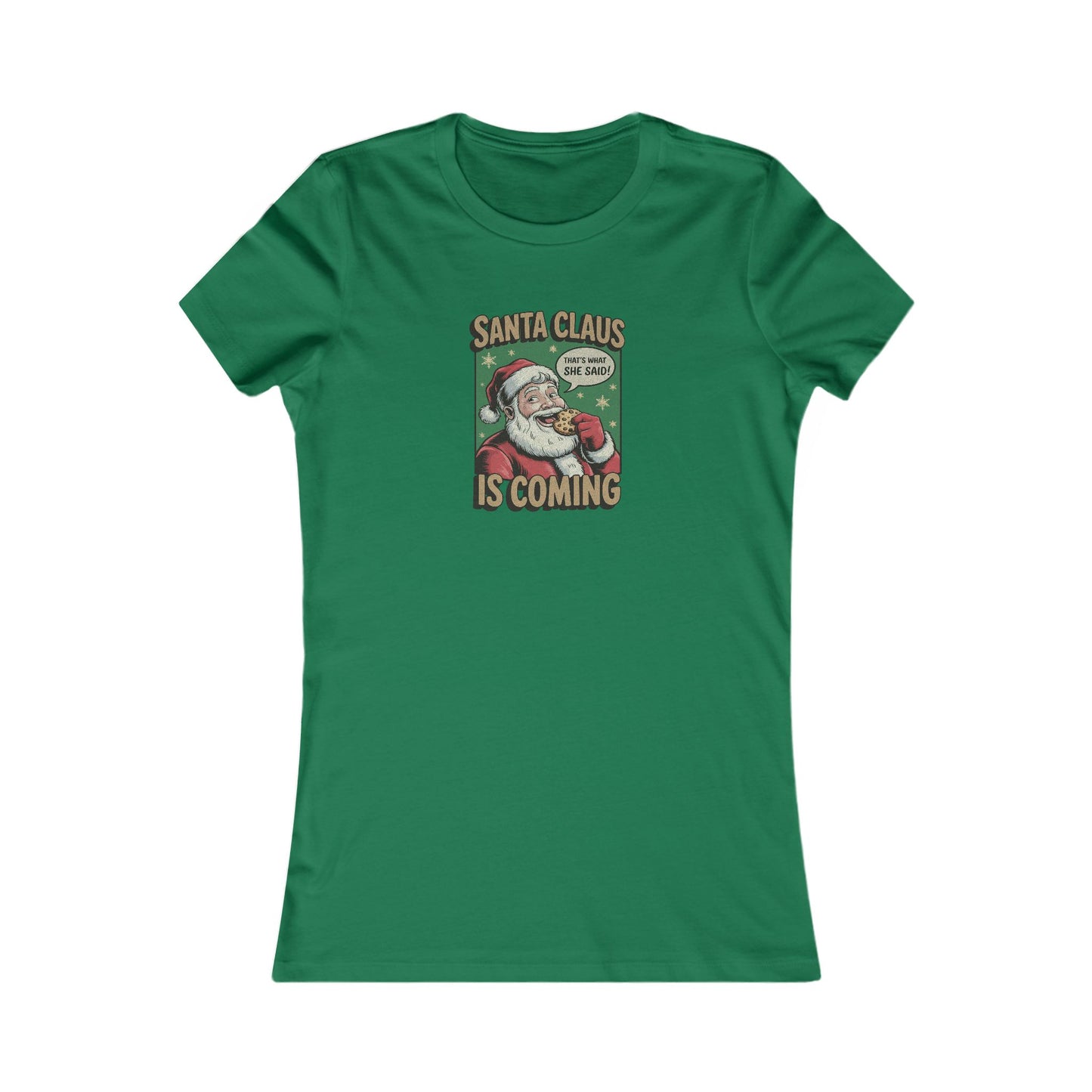 Santa Claus is Coming — Vintage Christmas Women's Tee (Dark)