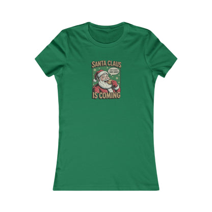 Santa Claus is Coming — Vintage Christmas Women's Tee (Dark)